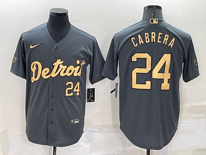 Men Detroit Tigers #24 Cabrera Grey 2022 All Star Nike MLB Jerseys